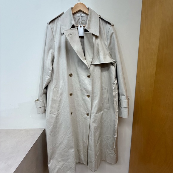 UNIQLO Cotton Beige Trench Coat Size Extra Large - Picture 2 of 7